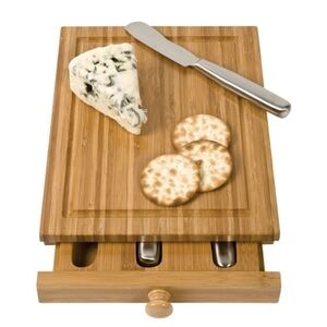 Franmara Bamboo Cutting Board Case with Cheese Tools